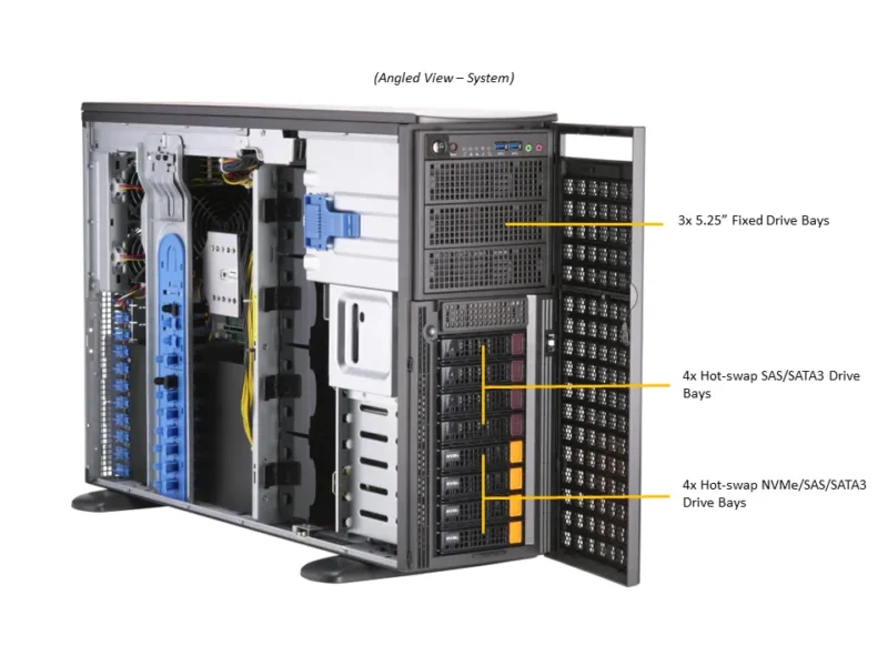 Supermicro SYS-740GP-TNRBT - Workstation GPU Torre com Suporte para 4 GPUs - Imagem 6