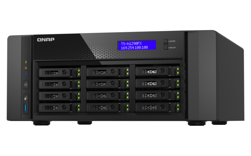 QNAP TS-h1290FX-7232P-64G - Storage NAS Enterprise All-Flash 12 Baias NVMe