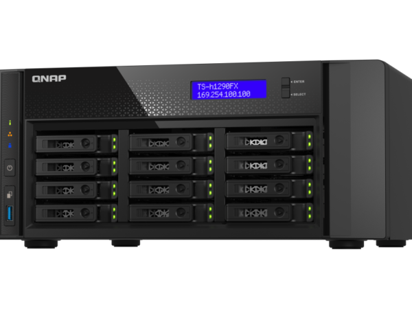 QNAP TS-h1290FX-7302P-256G - Storage NAS Enterprise All-Flash 12 Baias com AMD EPYC 16-Core e 256GB RAM