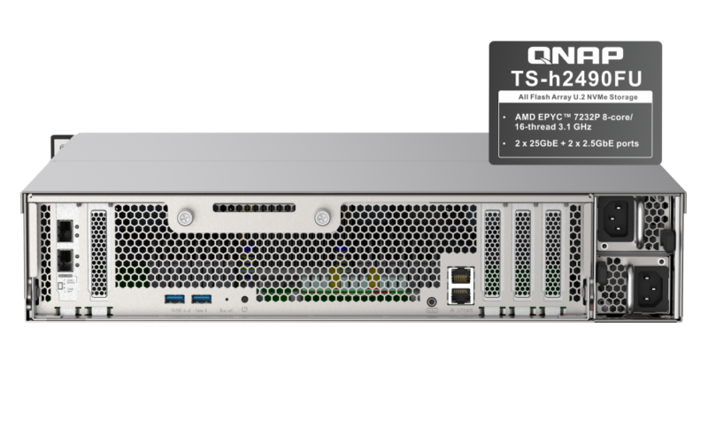 QNAP TS-h2490FU-7302P-128G - Storage NVMe Enterprise 128GB com AMD EPYC 7302P - Image 9