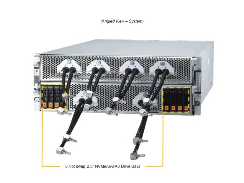 Servidor Supermicro SYS-421GE-TNHR2-LCC 4U com 8 GPUs H100/H200, Xeon Scalable, Resfriamento Líquido - Imagem 7