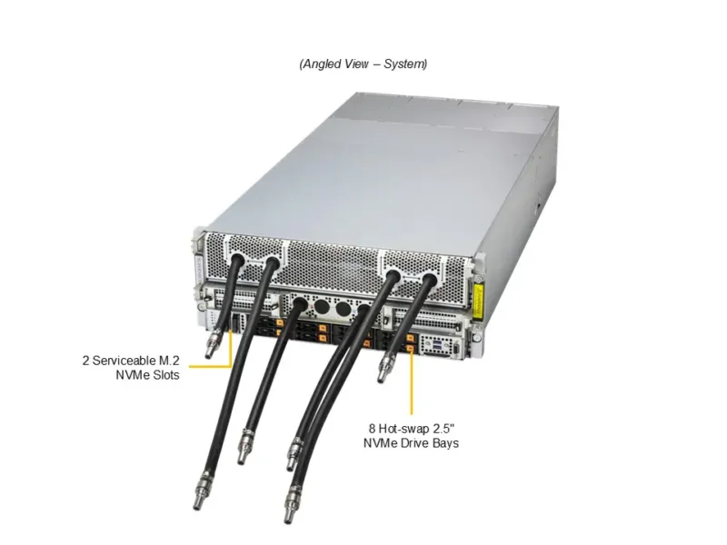 Servidor Supermicro A+ AS-4126GS-NBR-LCC 4U, 8x GPU HGX B200, AMD EPYC, Resfriamento Líquido - Imagem 7