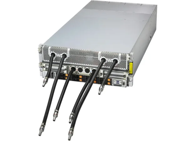 Supermicro GPU SuperServer SYS-421GE-NBRT-LCC com 8x NVIDIA HGX B200, 5ª Geração Intel Xeon, Resfriamento Líquido