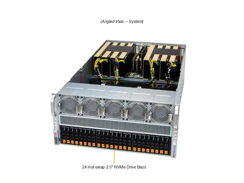 Supermicro SuperServer SYS-522GA-NRT com até 10 GPUs PCIe, Xeon 6900, DDR5, 24x NVMe, 5U - Imagem 6