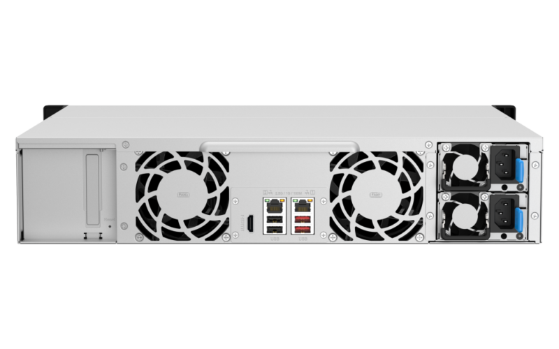 Servidor NAS QNAP TS-1264U-RP Intel Celeron Quad-Core, 12 Baias, 2.5GbE, HDMI 4K, PCIe, Fonte Redundante - Imagem 2