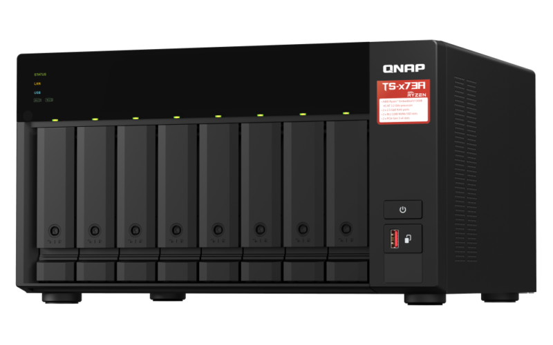 Servidor NAS QNAP TS-873A-8G, AMD Ryzen V1500B, 8GB DDR4, 2x 2.5GbE, 2x PCIe, 2x M.2 NVMe