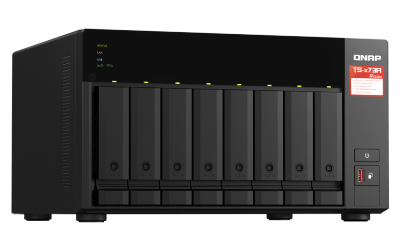 Servidor NAS QNAP TS-873A-8G, AMD Ryzen V1500B, 8GB DDR4, 2x 2.5GbE, 2x PCIe, 2x M.2 NVMe - Imagem 5