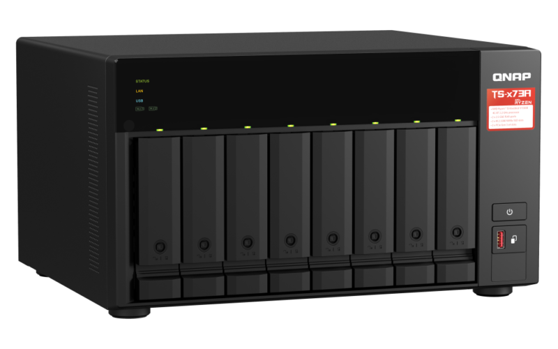 Servidor NAS QNAP TS-873A-8G, AMD Ryzen V1500B, 8GB DDR4, 2x 2.5GbE, 2x PCIe, 2x M.2 NVMe - Imagem 3