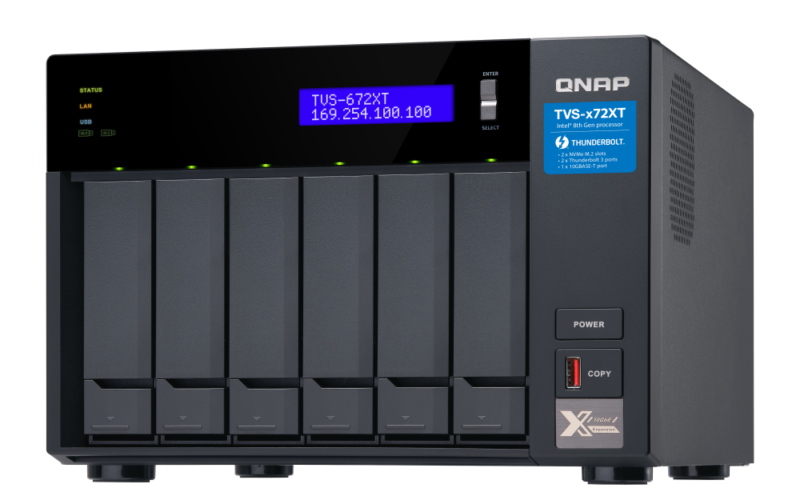 QNAP TVS-672XT-i5-8G (Legacy) - NAS de Alto Desempenho com Intel Core i5 e Thunderbolt 3 | Vircos