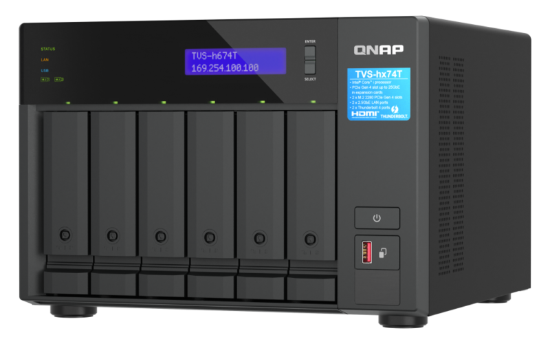 QNAP TVS-h674T-i5-32G - NAS Profissional com Thunderbolt 4 e Intel Core i5 para Criadores de Conteúdo | Vircos