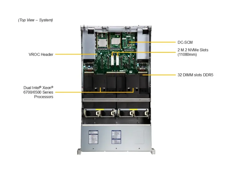 Supermicro SuperServer SYS-222C-TN 2U 24 Baias NVMe, 2x Xeon, 6x PCIe 5.0, Redundante 2000W - Imagem 6