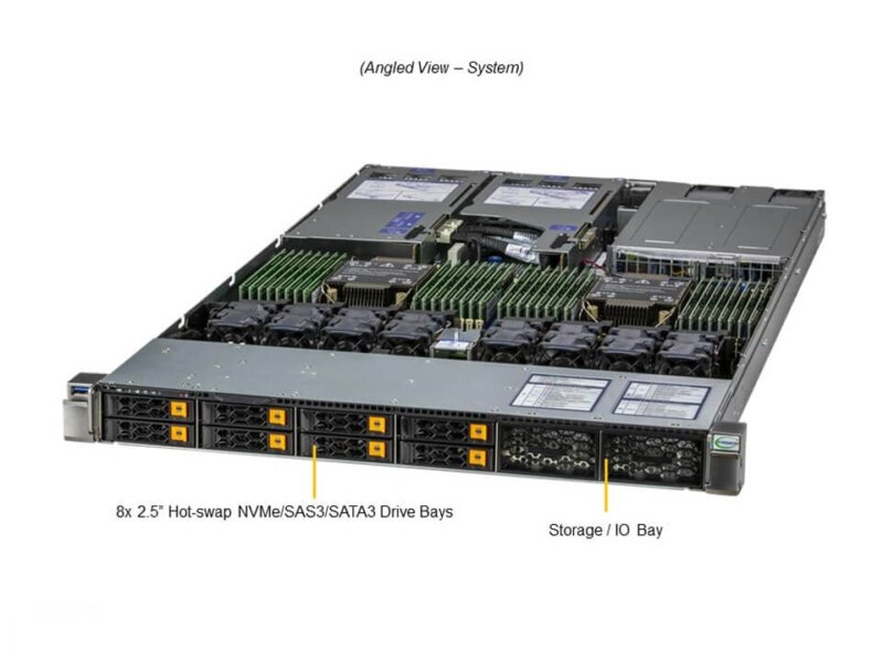 Supermicro SuperServer SYS-120H-TNR 1U Dual Xeon com 8 Baias NVMe/SAS/SATA - Imagem 6