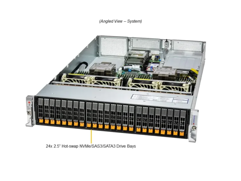 Servidor Supermicro SYS-221H-TN24R 2U Gold Series 24 Baias NVMe/SAS/SATA, Dual Xeon, PCIe 5.0, até 8TB DDR5 - Imagem 6
