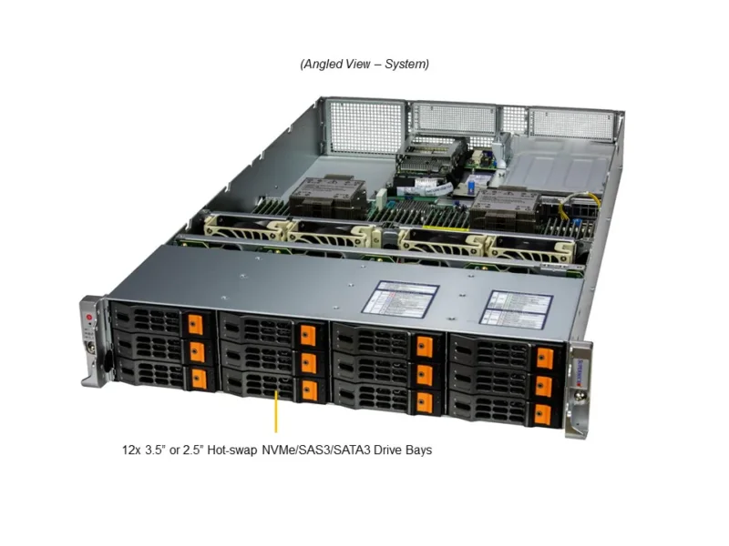 Servidor Supermicro SYS-621H-TN12R 2U | Dual Xeon 4ª/5ª Geração | 12 Baias NVMe/SAS/SATA | 4 GPUs - Imagem 7