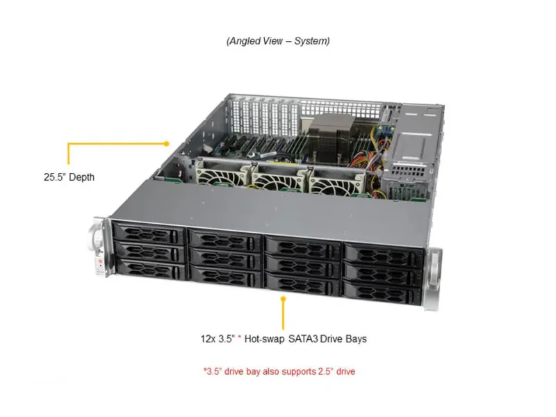 Servidor Supermicro A+ AS-2014S-TR 2U com AMD EPYC, 12 Baias Hot-Swap e 7 Slots PCIe 4.0 - Imagem 6