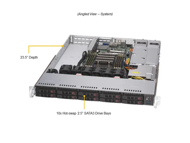 Servidor Supermicro A+ AS-1114S-WTRT 1U AMD EPYC, 10 Baias SATA, 10GbE Duplo - Imagem 6