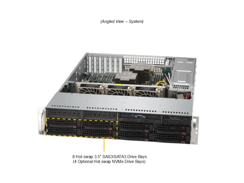 Servidor Supermicro SYS-622B-TRT 2U com 2x Xeon, 6x PCIe 5.0, 10GbE, 8 Baias Hot-Swap - Imagem 6