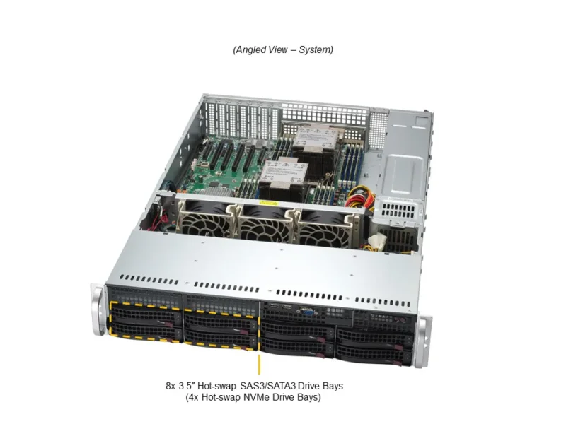 Servidor Supermicro SYS-621P-TR 2U, Dual Intel Xeon, 16x DDR5, 6x PCIe 5.0, Redundância 1200W - Imagem 6