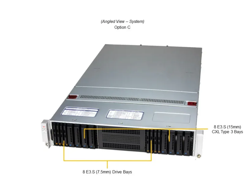 Servidor Supermicro SSG-222B-NE3X24R 2U All-Flash NVMe E3.S com Xeon 6 e PCIe 5.0 - Imagem 9