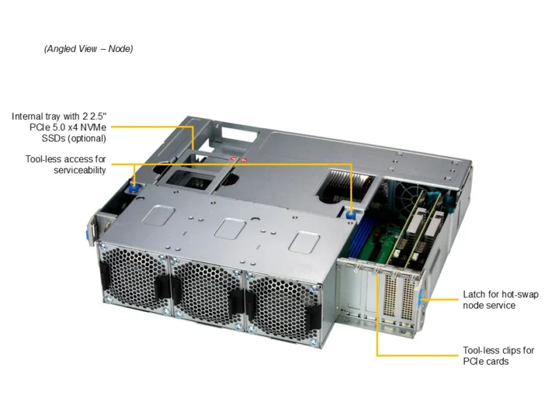 Servidor Supermicro SSG-542B-E1CR60 4U 60 Baias SAS/SATA, Xeon E, DDR5, PCIe 5.0, Fonte Redundante - Imagem 5
