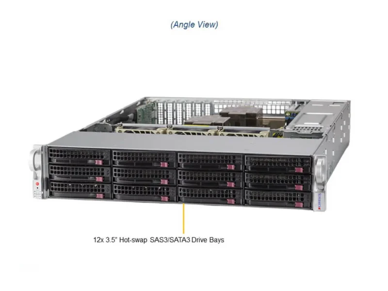 Servidor Supermicro SSG-620P-ACR12H 2U 12 Baias SAS/SATA, Xeon 3ª Geração, PCIe 4.0, 10GbE - Imagem 6