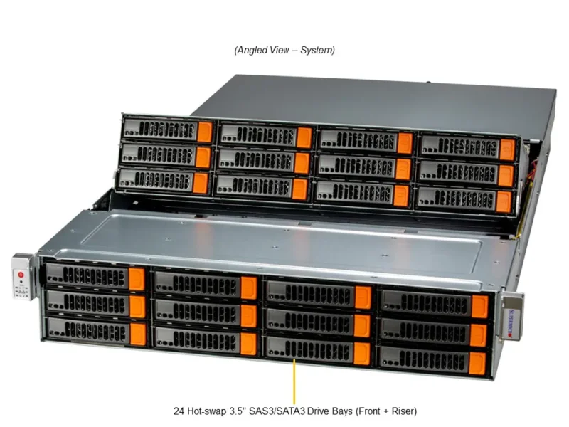 Servidor Supermicro SSG-620P-E1CR24H 2U, 24 Baias Hot-Swap, Xeon 3ª Geração, PCIe 4.0, 1600W Redundante - Imagem 6