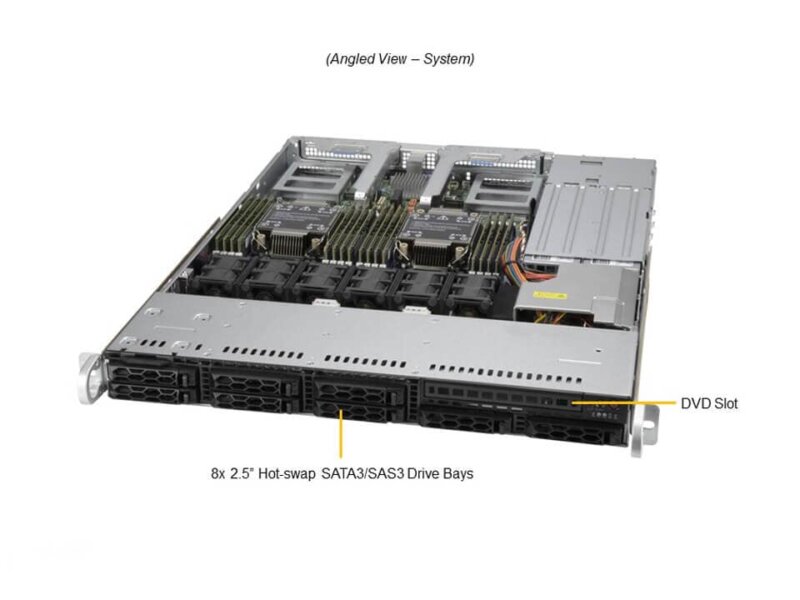 Servidor Supermicro CloudDC SYS-120C-TR 1U, Xeon Scalable, 8 Baias SAS/SATA - Imagem 6
