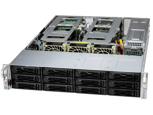 Servidor Supermicro SYS-621C-TN12R Gold Series 2U, Xeon 4ª/5ª Gen, 12 Baias NVMe/SAS/SATA, 6x PCIe 5.0, 16x DDR5
