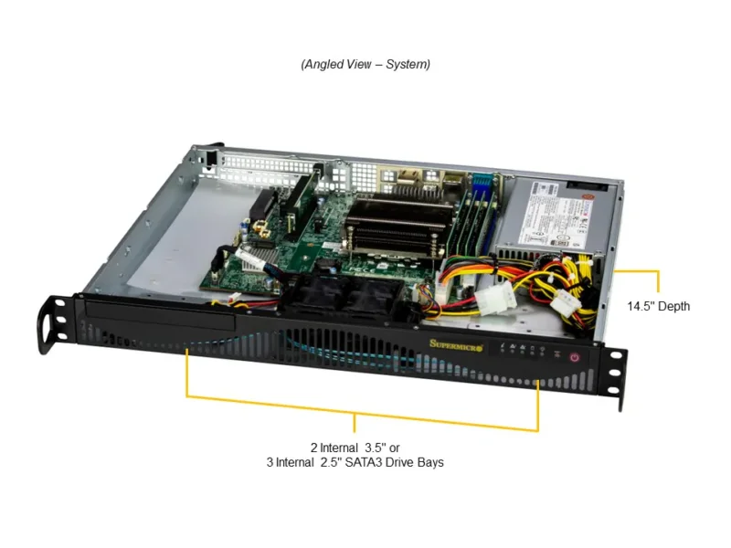 Servidor Supermicro SuperServer SYS-511R-ML 1U com Xeon E-2400, DDR5 ECC e Fonte 350W Platinum - Imagem 6