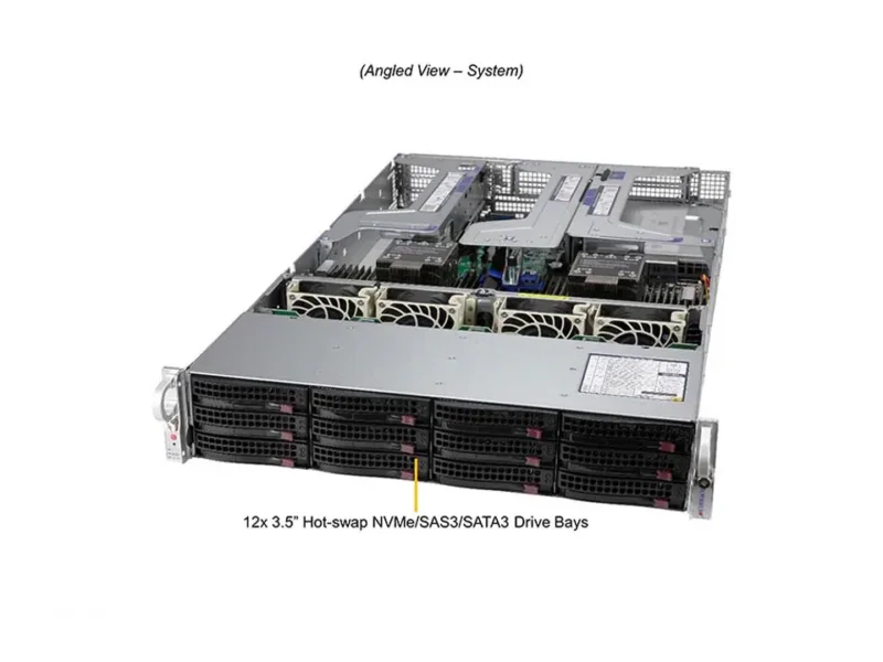 Supermicro SuperServer SYS-620U-TNR 2U 12 Baias NVMe/SAS/SATA, 3ª Geração Xeon, 8 Slots PCIe - Imagem 6