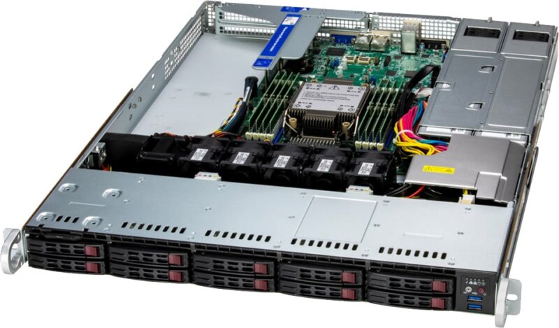 Servidor Supermicro SuperServer SYS-112B-WR 1U, Xeon 6, DDR5, PCIe 5.0, até 10x NVMe/SAS, Dual PSU