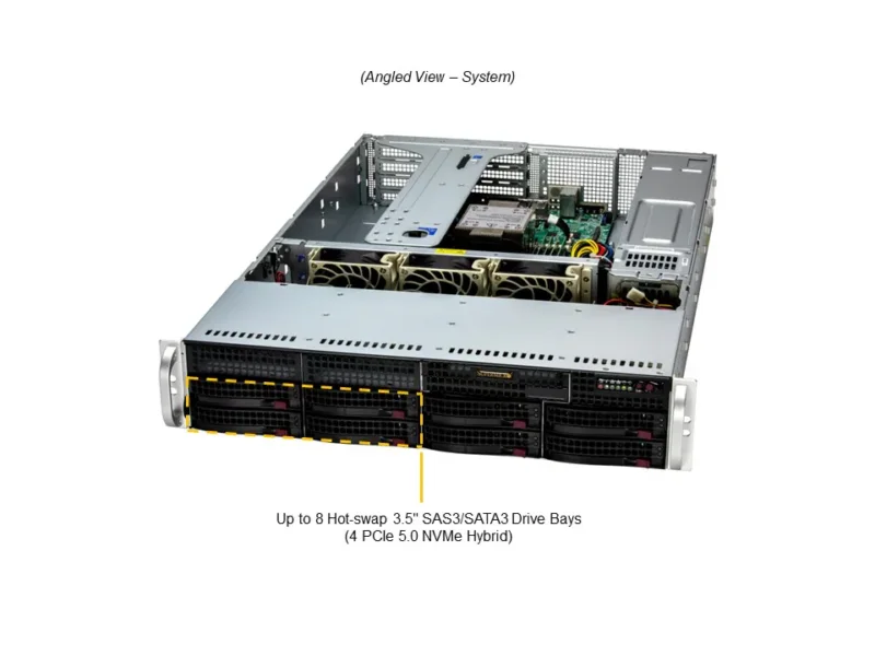 Supermicro SuperServer SYS-522B-WR 2U, Xeon 6, 8 Baias Hot-Swap, 5x PCIe 5.0, 2TB DDR5 - Imagem 6