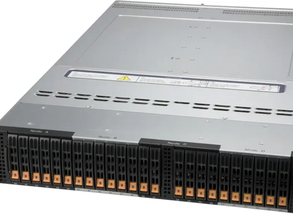 Servidor Supermicro BigTwin SYS-220BT-HNTR 2U 4 Nós com Suporte NVMe, Xeon Scalable e 2600W Redundante