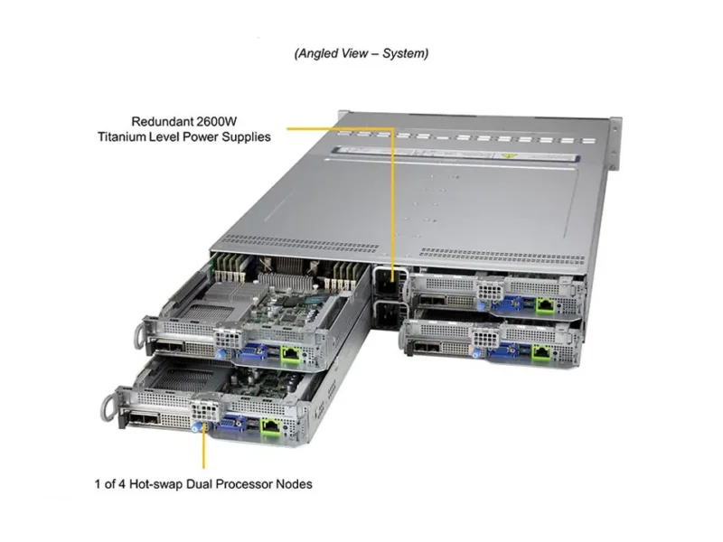 Servidor Supermicro BigTwin SYS-220BT-HNTR 2U 4 Nós com Suporte NVMe, Xeon Scalable e 2600W Redundante - Imagem 6