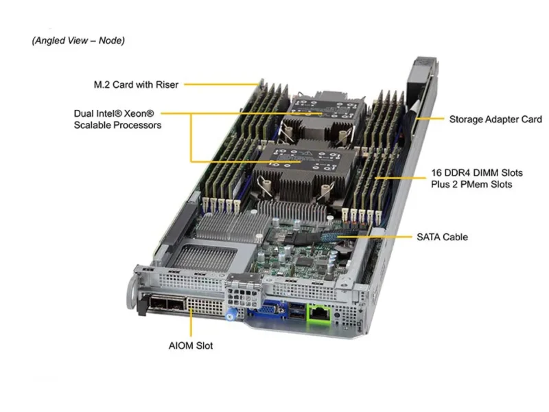 Servidor Supermicro BigTwin SYS-220BT-HNTR 2U 4 Nós com Suporte NVMe, Xeon Scalable e 2600W Redundante - Imagem 5