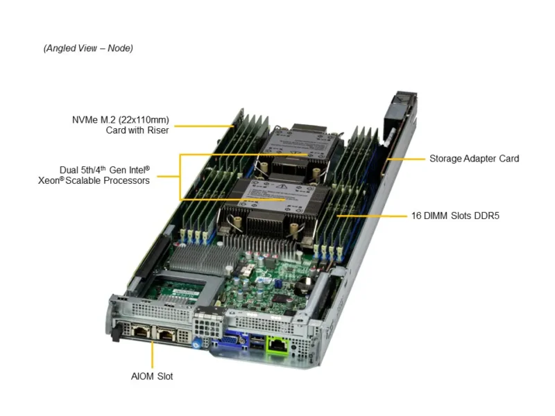 Supermicro BigTwin SYS-221BT-HNR 2U 4 Nós NVMe All-Flash com Intel Xeon 5ª/4ª Geração - Imagem 6