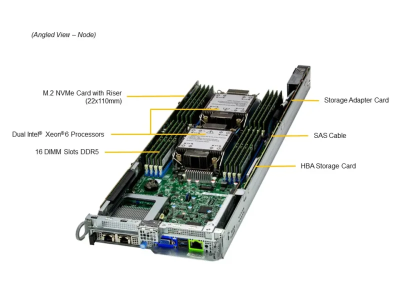 Servidor Supermicro BigTwin SYS-222BT-HNC8R 2U 4 Nós com Suporte Intel Xeon, até 4TB DDR5, 6x NVMe Hot-Swap por Nó - Imagem 5