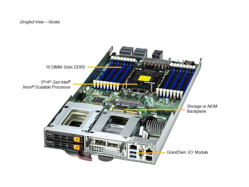 Supermicro SuperServer SYS-211GT-HNTF – 2U GrandTwin 4 Nós, Xeon Scalable, até 4TB DDR5, 4x NVMe por nó - Imagem 5