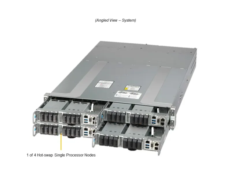 Servidor Supermicro SYS-212GT-HNF 2U GrandTwin com 4 Nós, 8x NVMe E1.S por Nó, Xeon 6, DDR5 até 4TB - Imagem 8