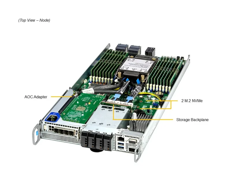 Servidor Supermicro SYS-212GT-HNF 2U GrandTwin com 4 Nós, 8x NVMe E1.S por Nó, Xeon 6, DDR5 até 4TB - Imagem 3