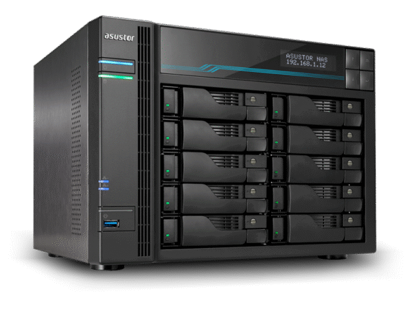NAS Asustor LOCKERSTOR 10 Pro AS7110T Intel Xeon E-2224, 10 Baias, ECC, 10GbE, Expansível até 64GB