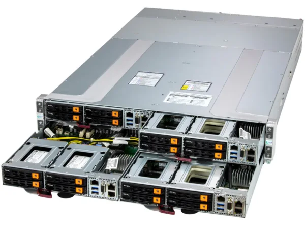 Servidor Supermicro A+ AS-2116GT-HNTF 2U 4 Nós AMD EPYC DDR5 até 4TB NVMe