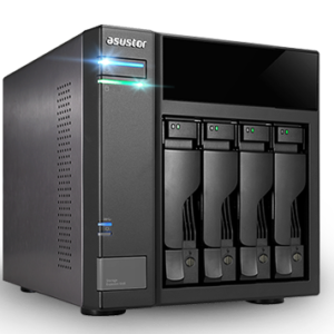 Expansor de Armazenamento NAS ASUSTOR AS6004U com 4 Baias Hot Swap e Conexão USB 3.2 Gen 1