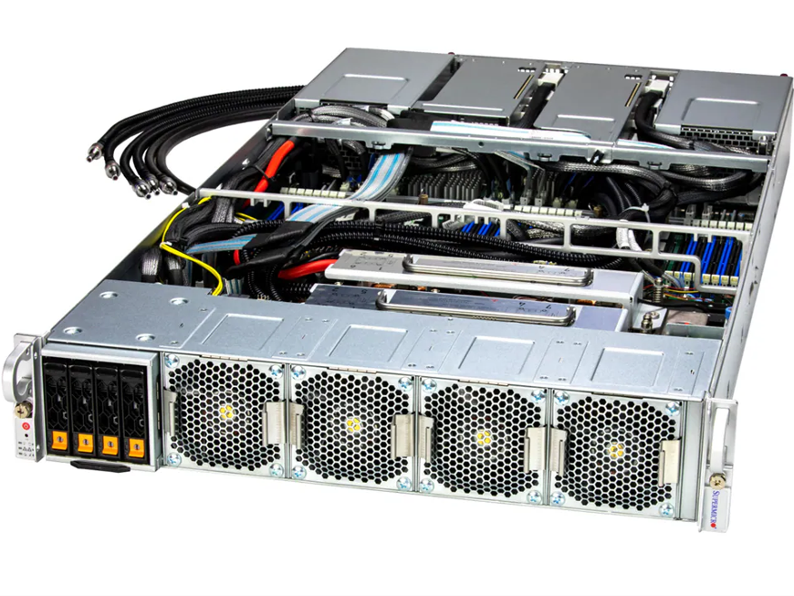 Supermicro SYS-221GE-TNHT-LCC 2U Liquid-Cooled com NVIDIA HGX H100/H200 4-GPU e Intel Xeon 5ª/4ª Geração