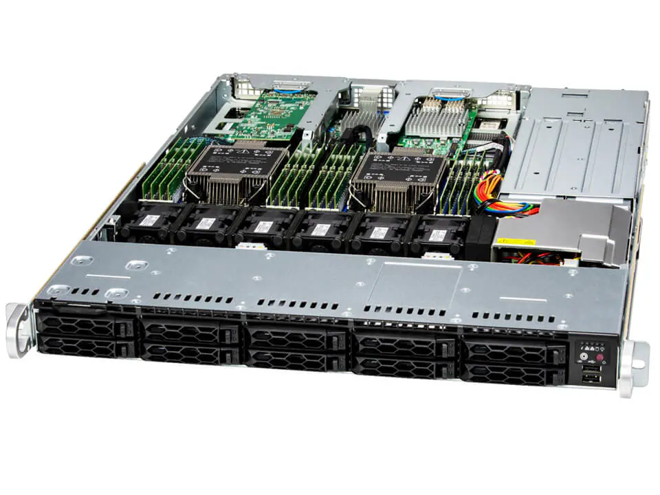 Servidor Supermicro SuperServer SYS-121C-TN10R 1U, 10x Bays 2.5", Dual Xeon 5ª/4ª Gen, DDR5, PCIe 5.0, Redundante 860W