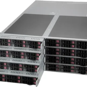 Supermicro FatTwin SYS-F511E2-RT – 4U 8 Nós, Xeon Scalable, até 48 NVMe/SAS/SATA, Redundante 2000W