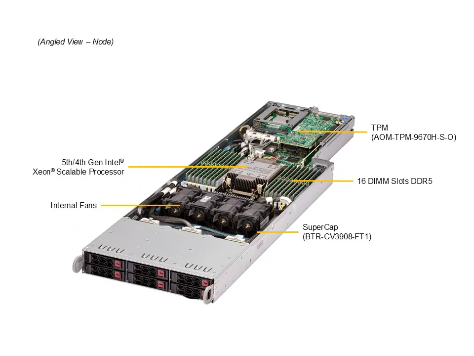Supermicro FatTwin SYS-F511E2-RT – 4U 8 Nós, Xeon Scalable, até 48 NVMe/SAS/SATA, Redundante 2000W - Imagem 5
