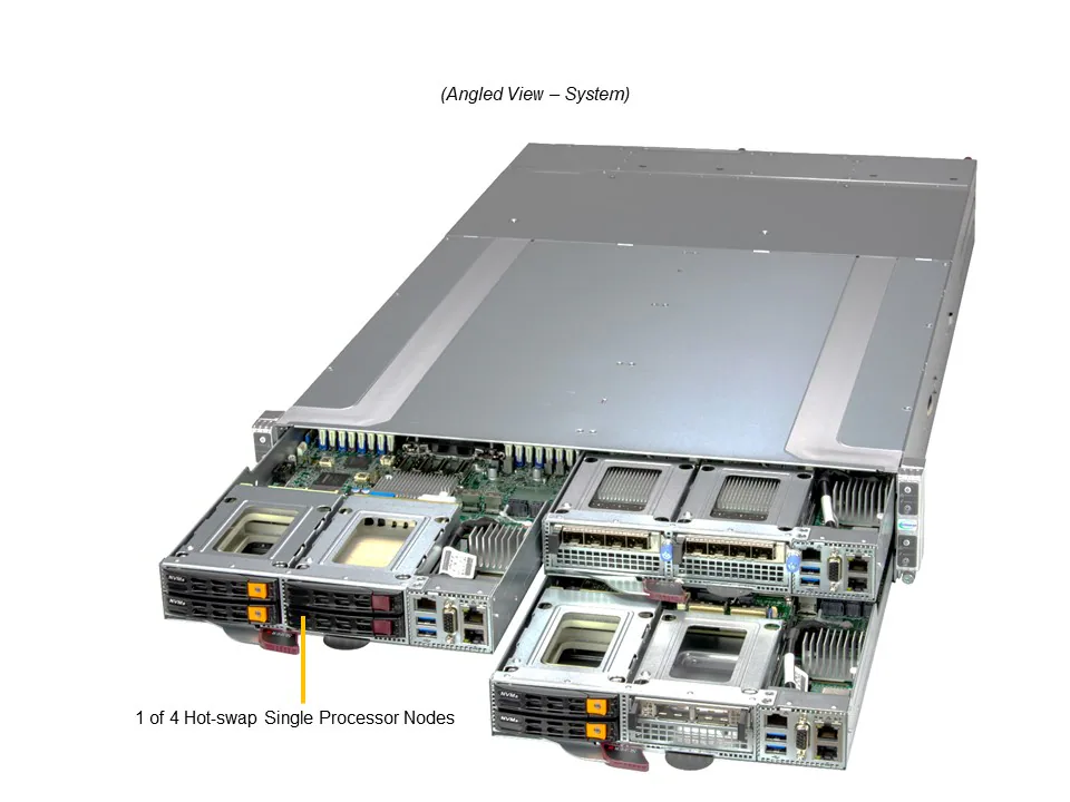Supermicro GrandTwin SYS-211GT-HNC8F 2U 4 Nós Xeon 5ª Geração DDR5 NVMe - Imagem 6