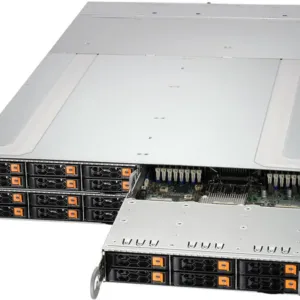 Servidor Supermicro GrandTwin SYS-211GT-HNC8R 2U 4 Nós, Intel Xeon 5ª/4ª Geração, 6x NVMe/SAS/SATA por Nó