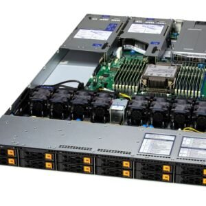 Servidor Supermicro SuperServer SYS-112H-TN 1U, Xeon 6, até 12x NVMe/SAS/SATA, PCIe 5.0, AIOM